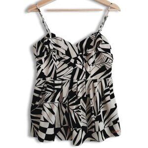 BILLABONG Spaghetti Strap Silky Tank Top B&W Sz M Flawed